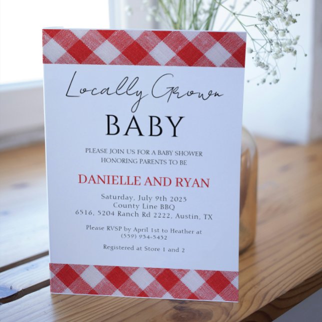 Invitation Baby shower cultivé localement Farmers Market Red (Créateur téléchargé)