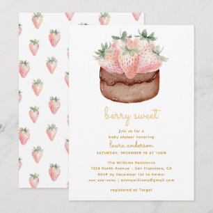 Invitation Baby Shower Cupcake aux Fraises Sucrées aux Fruits