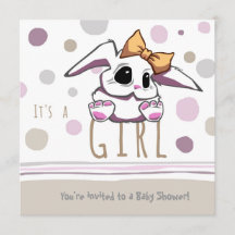 Invitation Baby shower Cute Bunny