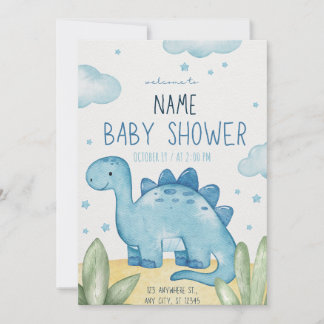 Invitation Baby shower Cute Dinosaur