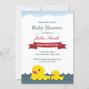 Invitation Baby shower Cute en caoutchouc Canards