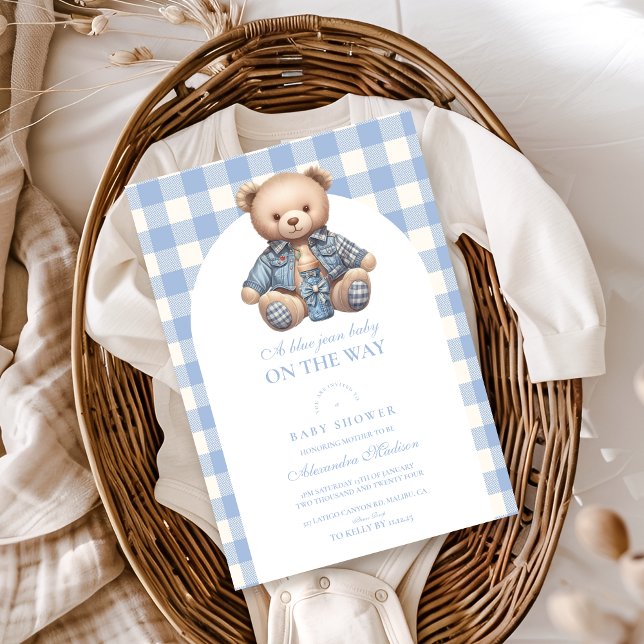 Invitation Baby shower Cute Jean Baby Denim (Créateur téléchargé)