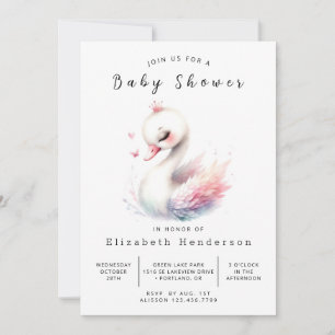 Invitation Baby shower cygne classique en ligne