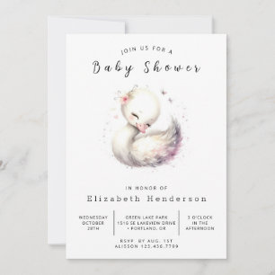 Invitation Baby shower cygne classique en ligne