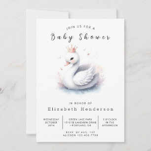 Invitation Baby shower cygne classique en ligne