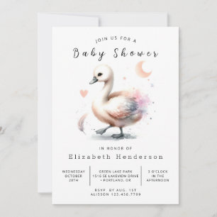 Invitation Baby shower cygne en ligne chic