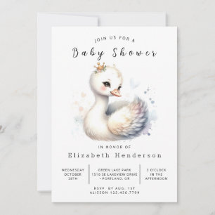 Invitation Baby shower cygne moderne à imprimer