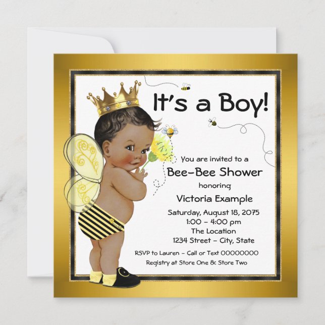 Invitation Baby shower d'Abee Boy (Devant)