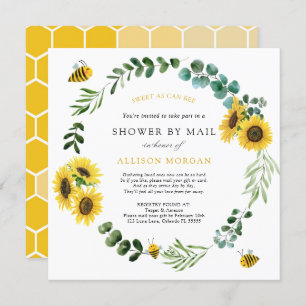 Invitation Baby shower d'abeille de tournesol par courrier