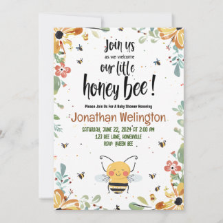 Invitation Baby shower d'abeilles