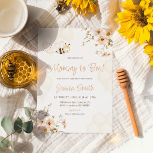Invitation Baby shower d'abeilles à miel floral