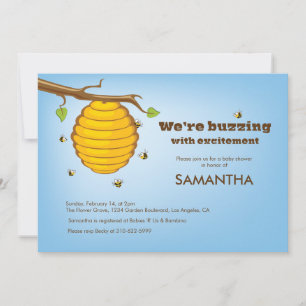 Invitation Baby shower d'abeilles en effervescence