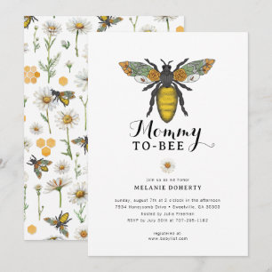 Invitation Baby shower d'abeilles Fleur sauvage Floral & Hone