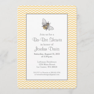 Invitation Baby shower d'abeilles miel