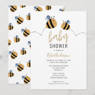 Invitation Baby shower d'abeilles mignonne