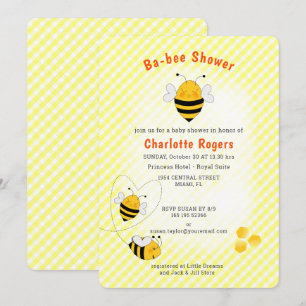 Invitation Baby shower d'abeilles Sexe Neutral