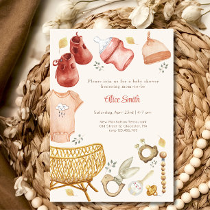 Invitation Baby shower d'accessoires pour bébé Boho