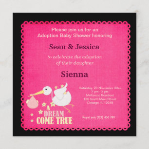 Invitation Baby shower d'adoption fille