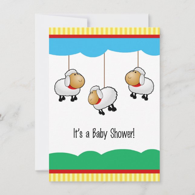 Invitation Baby shower d'agneau (Dos)