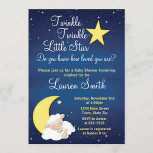 Invitation Baby shower d'agneau Twinkle Little Sta