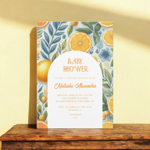 Invitation Baby shower d'agrumes moderne couleur genre neutre