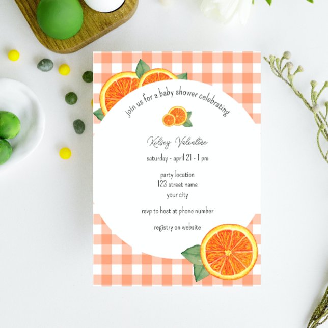 Invitation Baby shower d'agrumes orange (Créateur téléchargé)