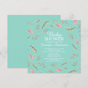 Invitation Baby shower Dainty Rose Roses filles