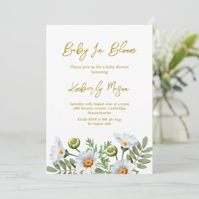 Invitation Baby Shower Daisy (Debout devant)