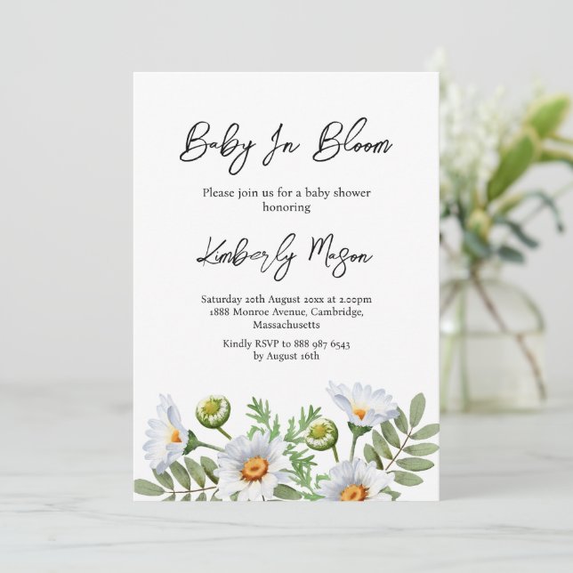 Invitation Baby Shower Daisy (Debout devant)