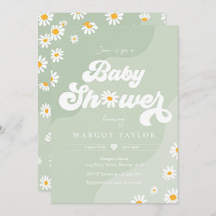 Invitation Baby shower Daisy Boho Hippy Vibes Baby shower