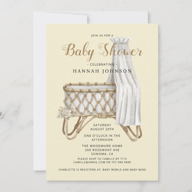 Invitation Baby shower d'allaitement Boho Gender (Devant)