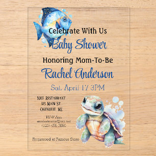 Invitation Baby shower d'amis aquatiques