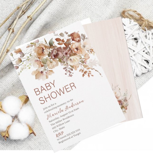Invitation Baby shower d'amour de la chute moderne (Créateur téléchargé)