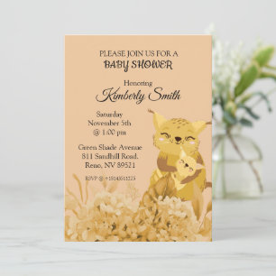 Invitation Baby shower d'amour pour maman chat