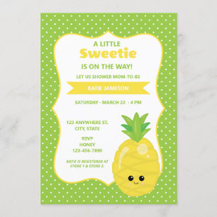 Invitation Baby shower d'ananas doux Little Sweetie