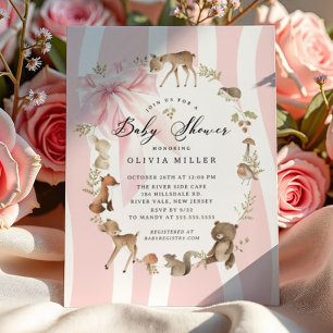 Invitation Baby shower d'animaux boisés modernes