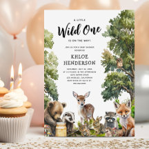 Baby shower d'animaux de bois mignons
