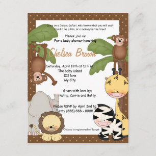 Invitation baby shower d'anniversaire du safari da