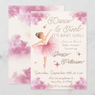 Invitation Baby Shower Danse & Tournoiement Petite