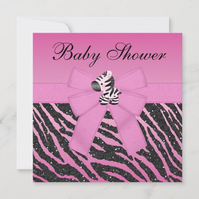 Invitation Baby shower d'apparence de Parties scintillant et  (Devant)