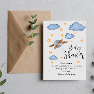 Invitation Baby shower d'aquarelle