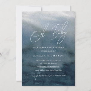 Invitation Baby shower d'aquarelle bleu bébé