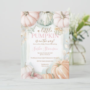 Invitation Baby shower d'aquarelle citrouille d'automne