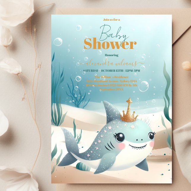 Invitation Baby shower D'Aquarelle De Baleine Sous La Mer (Créateur téléchargé)