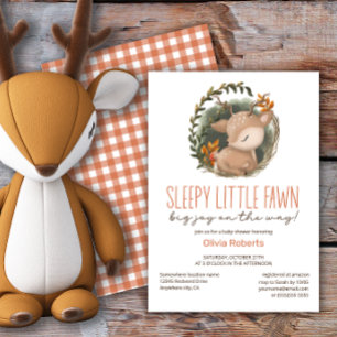 Invitation Baby shower d'aquarelle de cerf de bois