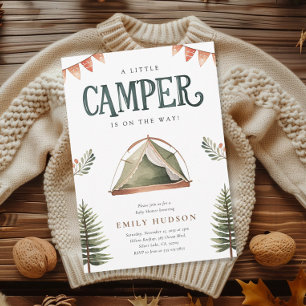 Invitation Baby shower d'aquarelle de la forêt de camping