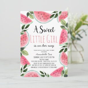 Invitation Baby shower d'aquarelle douce Watermelon