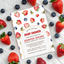 Baby shower d'aquarelle doux Berry été