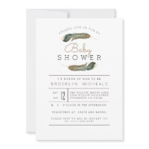 Baby shower d'aquarelle en plumes