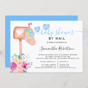 Invitation baby shower d'aquarelle florale de la boîte aux le